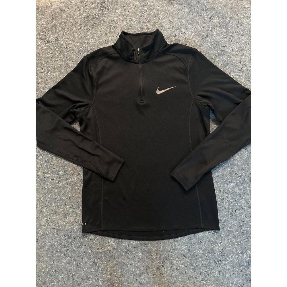 Nike Running Dri-FIT Men’s Black Quarter Zip Long Sleeve Pullover Size M
